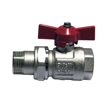 VALVOLA A SFERA MF CON BOCCHETTONE E FARFALLA LEVA ROSSA- 3/4 (DN 20) 40 bar / 580 psi- ITAP- pezzi 1