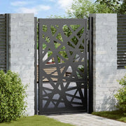 Cancello da giardino nero 100x150 cm in acciaio design leggero 4100951