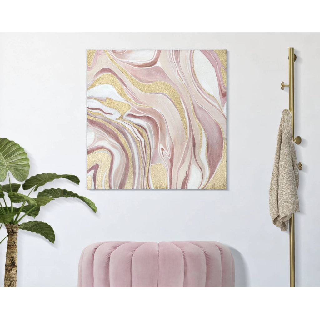 Stampa su Tela Marmo 9, Multicolore, Legno, 80x2,8x80 cm