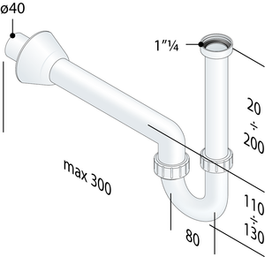 SIFONE ALTA QUALITA' - MOD. U IN OTTONE UNI EN 274- 11/4 x 32- TEA- pezzi 1