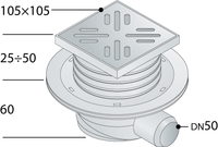 SIFOIDE PAVIMENTO IN ABS- 105 x D. 40- TEA- pezzi 1