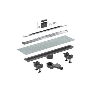 CANALETTA DOCCIA CANALISSIMA ALLUMINIO ORIZZONTALE KIT- L. 20 cm- BONOM- pezzi 1