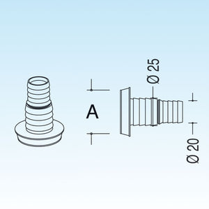PORTAGOMMA PER TUBI D. 20-25- Diam. 40- LIRA