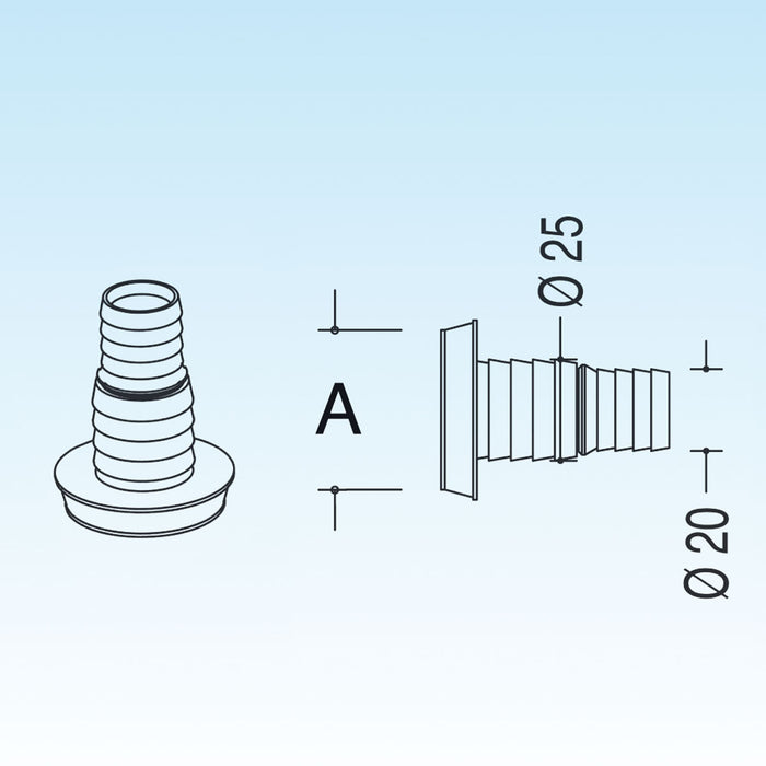 PORTAGOMMA PER TUBI D. 20-25- Diam. 40- LIRA
