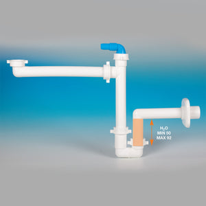 SIFONE SALVASPAZIO PER LAVABO CON raccordo e portagomma 1 - 11/4 D. 32-40 mm LIRA