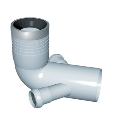 CURVA WC PROLUNGATA 2 ATTACCHI CON GUARNIZIONE E TAPPO- D. 90-116-40- NICOL- pezzi 1