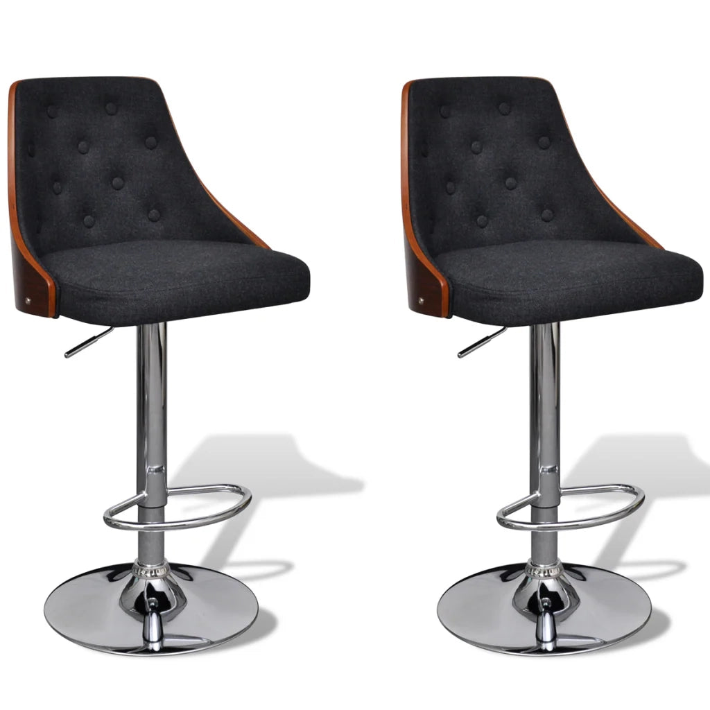 Set di 2 sgabelli da bar neri e legno design moderno 1202018