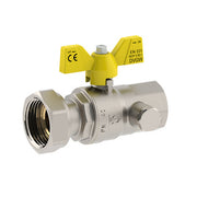 VALVOLA A SFERA PER GAS ATT. FEMMINA -DADO GIREVOLE- 3/4 x 1   DN 20- FIV- pezzi 1