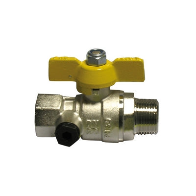 VALVOLA A SFERA GAS FM CON FARFALLA GIALLA- 3/4  DN 20- ENOLG- pezzi 1