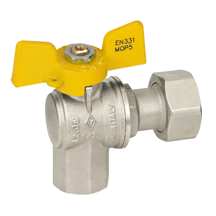 VALVOLA A SFERA GAS FEMMINA / DADO MOBILE- 3/4 x 3/4  DN 15- BUGAT- pezzi 1