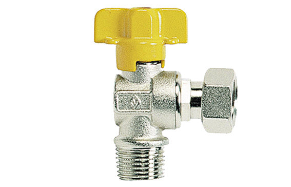 RUBINETTO GAS SQUADRA M CON BOCCHETTONE- 3/4 x 3/4 Linea Pesante- BUGAT- pezzi 1