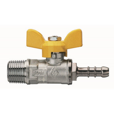 VALVOLA A SFERA PER GAS FIL. M CON PORTAGOMMA E FARFALLA IN ALLUMINIO- 3/8 x 13 DN 10- RB- pezzi 1