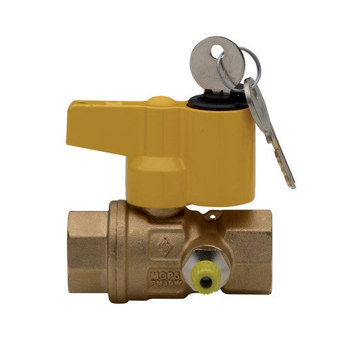 VALVOLA A SFERA PER GAS CON PUNTO PRESA PRESSIONE CON SERRATURA- 3/4 DN 20- RB- pezzi 1