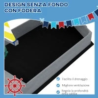 Sabbiera per Bambini 3-8 Anni a forma di Barca, in Legno di Abete e Poliestere, 190x90x138 cm