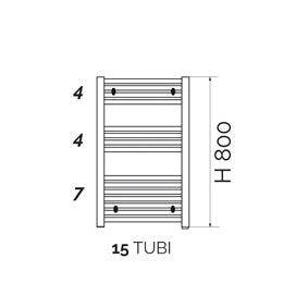 TERMOARREDO LINEA KALURA DIRITTO H 800- Cromo  Int. 450 - L 500- ATON- pezzi 1