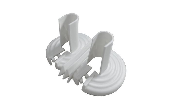 BORCHIA DOPPIA IN MATERIALE PLASTICO UNIVERSALE BIANCA- Diam. 10-22 mm- DK- pezzi 1