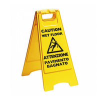 PANNELLO IN PLASTICA AVVISO PAVIMENTO BAGNATO- FF- pezzi 1