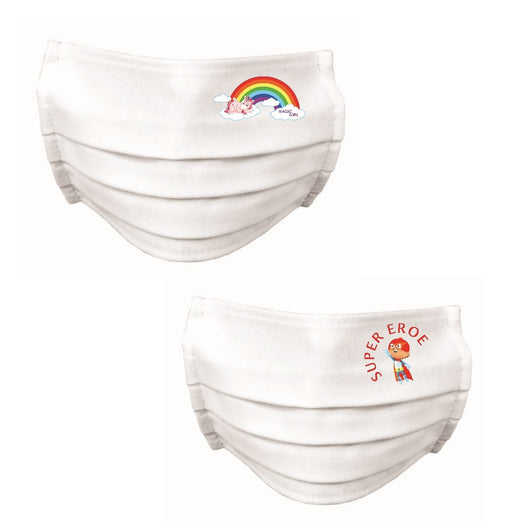 10 PZ MASCHERINE BAMBINI SORRISO FANTASIE MISTE M/F IDROREPELLENTE- Baby Sorriso 3-6 Anni- senza- pezzi 1