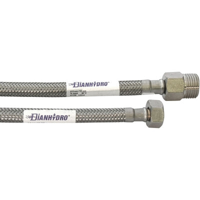 FLESSIBILE INOX MODELLO PROLUNGATO  CM. 60- MF 1/2 x 3/8- DH- pezzi 1