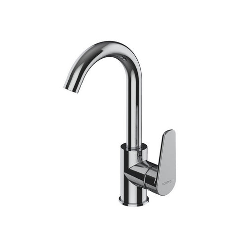 MISCELATORE MONOCOMANDO LAVABO CANNA TONDA SERIE SMERALDO- Cromo- NYMO