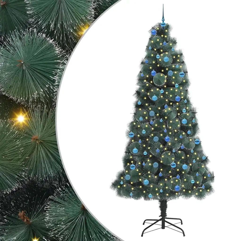 Albero di Natale | Decorazioni natalizie artificiale pre-illuminato con set di palline
