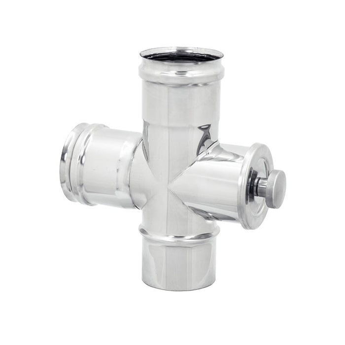 RACCORDO A T 90Â° CON ISPEZIONE INOX 304- Diam. 80- DK- pezzi 1