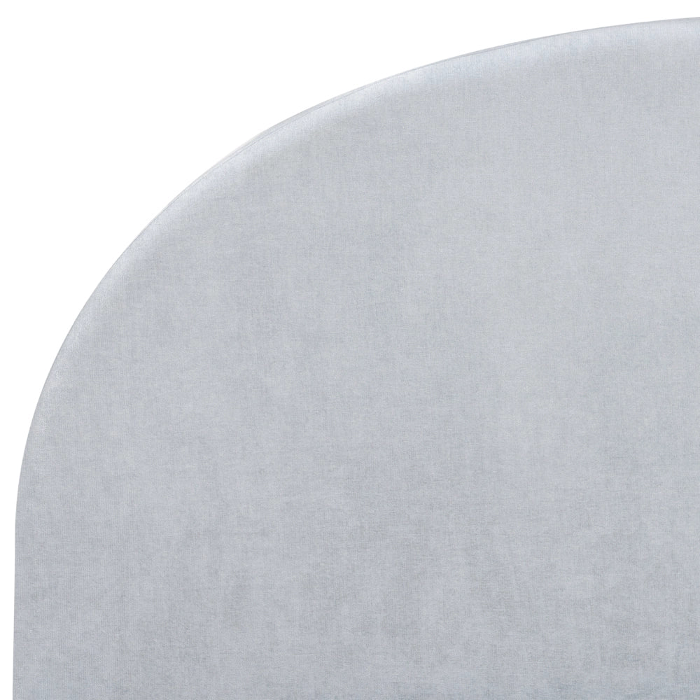 Letto matrimoniale in tessuto di ciniglia azzurro 180 x 200 stile retrò minimalista