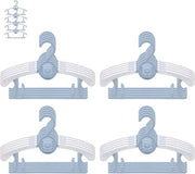 Set di 20 appoggi per abiti per bambini con ganci a forma di orso, appoggio per abiti per bambini antiscivolo per abiti per bambini, guardaroba per bambini, spaziale (blu + bianco)