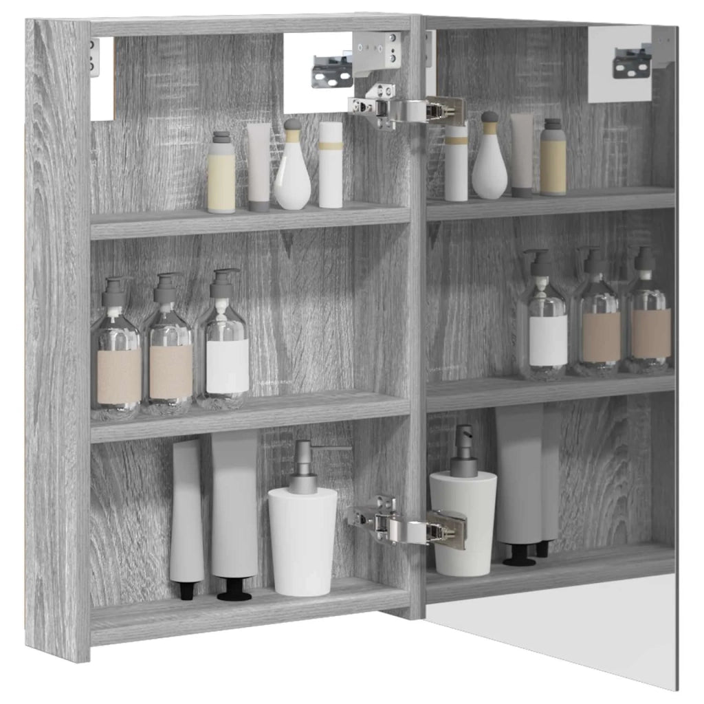 Mobiletto per specchio da bagno con lo scaffale Grigio Sonoma
