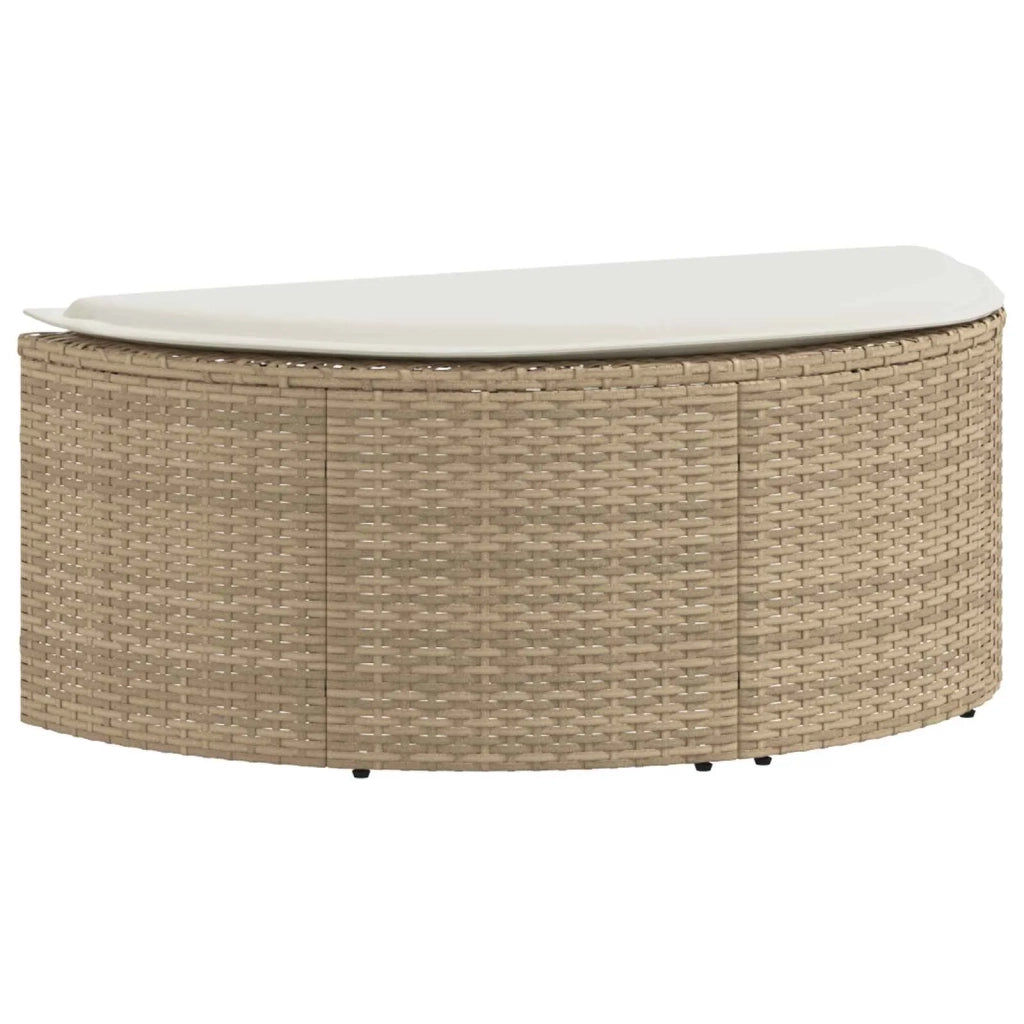 Divano da giardino 8 pz polyrattan Beige e Bianco Crema 42025900