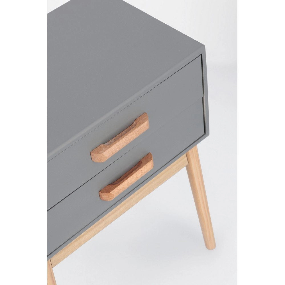 Cassettiera 2 Cassetti Legno Grigio Moderna da Interno - EXCEPTIONAL