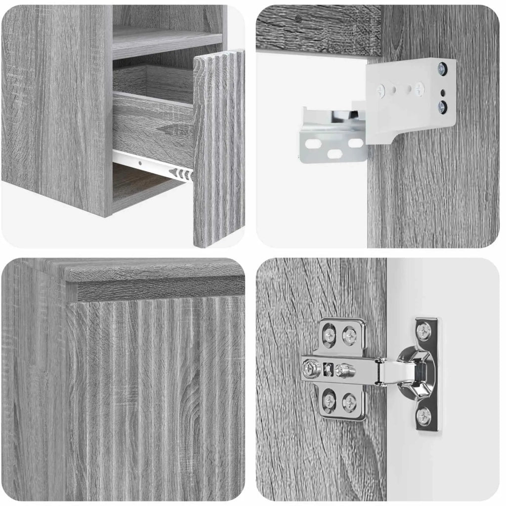 Set di mobili per il bagno 5 pz Sonoma grigio 3405989