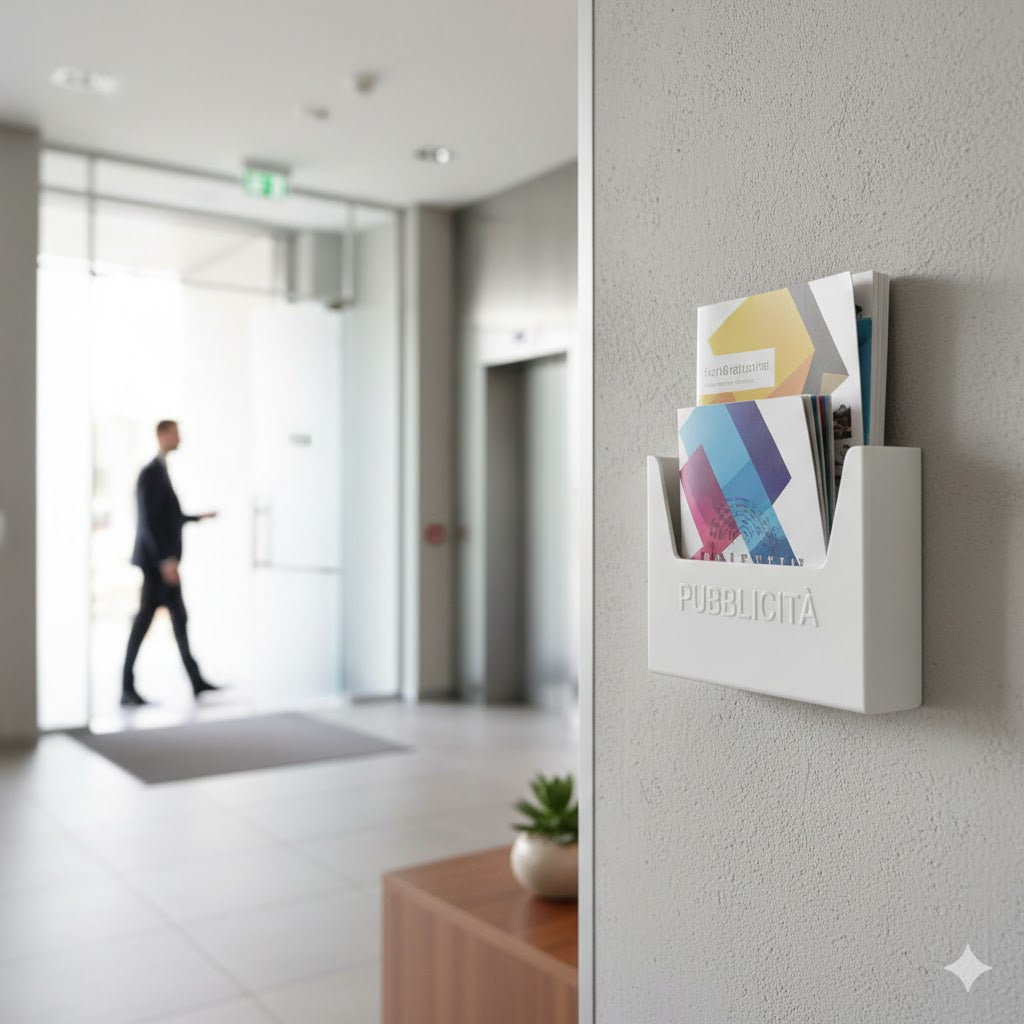 C CASSETTA PORTA PUBBLICITA BIANCO 9016 34X8X26- 1,0 pz