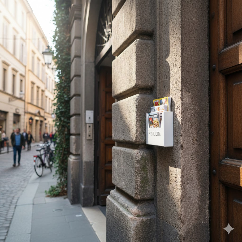 C CASSETTA PORTA PUBBLICITA BIANCO 9016 34X8X26- 1,0 pz