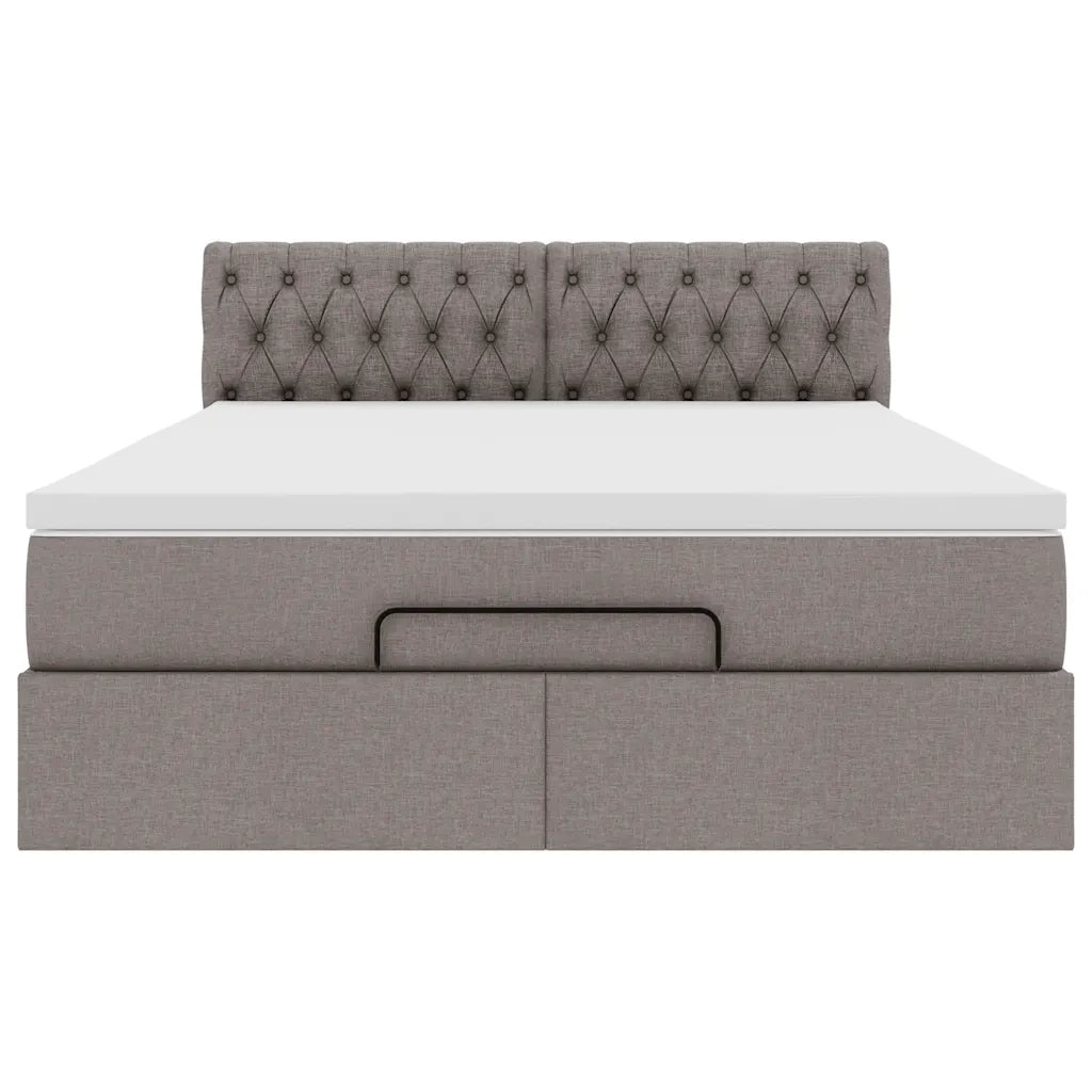 Pouf Letto con Materasso Tortora 140x200 cm in Tessuto 3311550