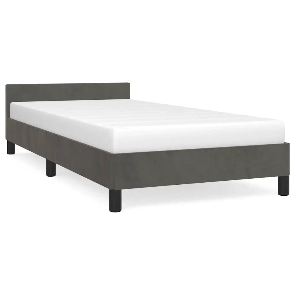 Giroletto senza Materasso-Struttura Letto Grigio Scuro 100x200 cm Velluto 742593