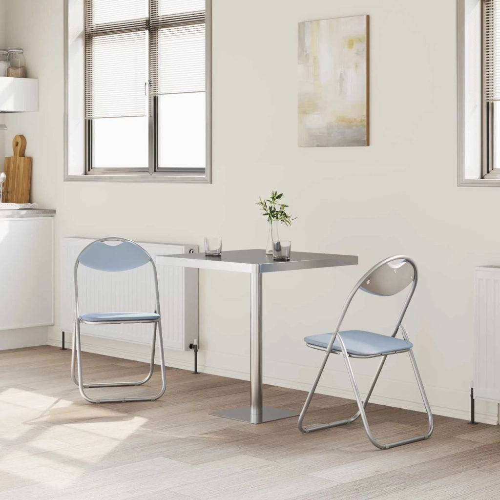 Sedia pieghevole 2 pcs Grigio 48 x 43,5 x 81 cm Pelle Sintetica