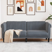 Divano a 2 Posti-Sofa 2 Posti Grigio Scuro in Velluto