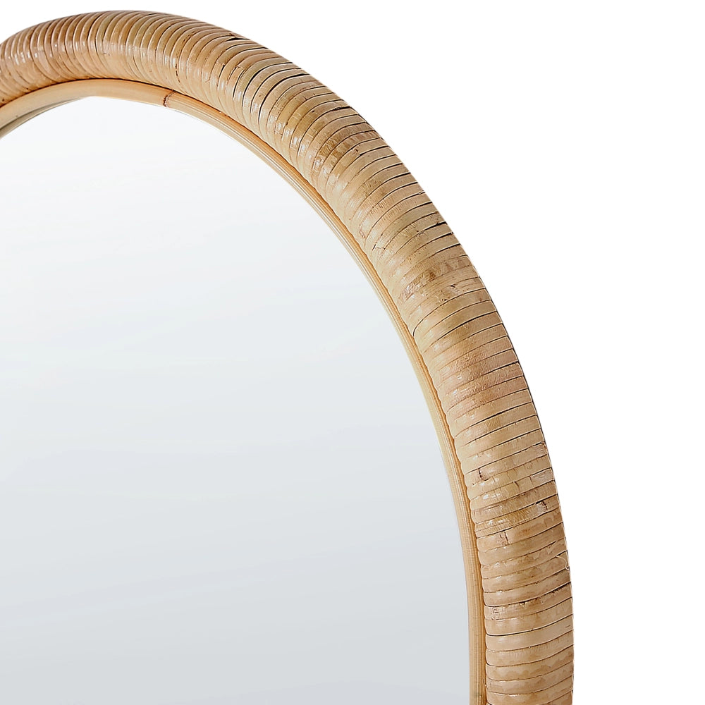 Elegante specchio da terra in rattan naturale stile boho 150x50 cm camera da letto soggiorno
