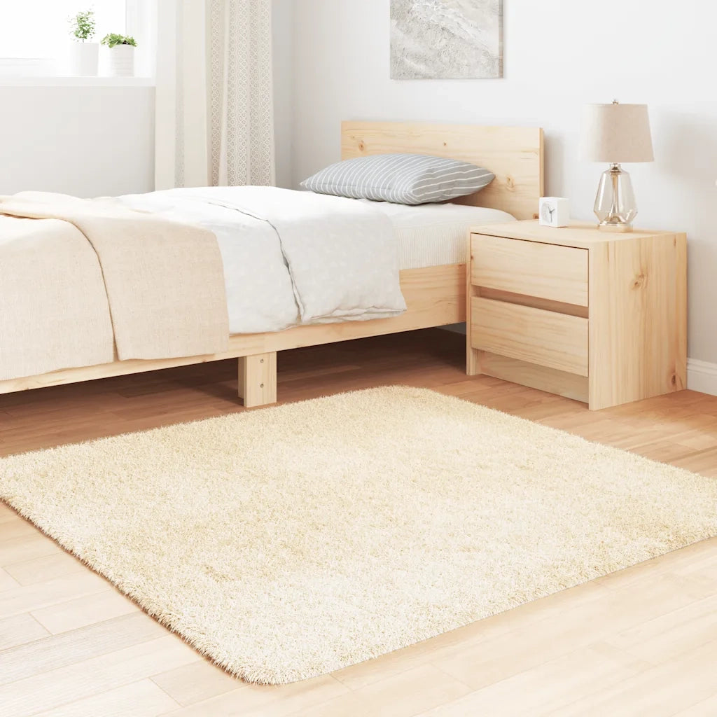 Tappeto del soggiorno | Tappeto Shaggy a Pelo Lungo NAVARRA Crema 120x120 cm poliestere
