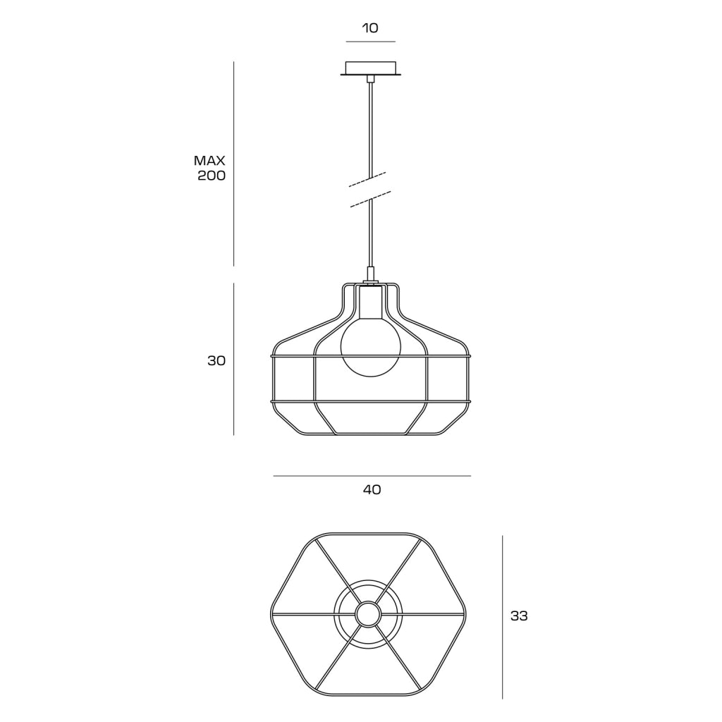 WIRE SOSPENSIONE GABBIA 1 LUCE ORO VETRO OPALINO ATTACCO G9