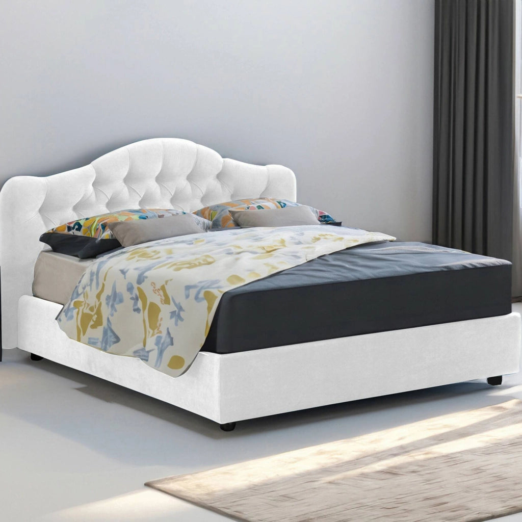 Letto Matrimoniale Arex, Letto Matrimoniale Sfoderabile Made in Italy, Bianco