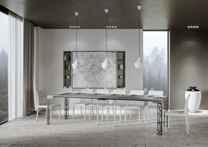 Consolle Allungabile 90-300x40x77 cm in Nobilitato Grigio