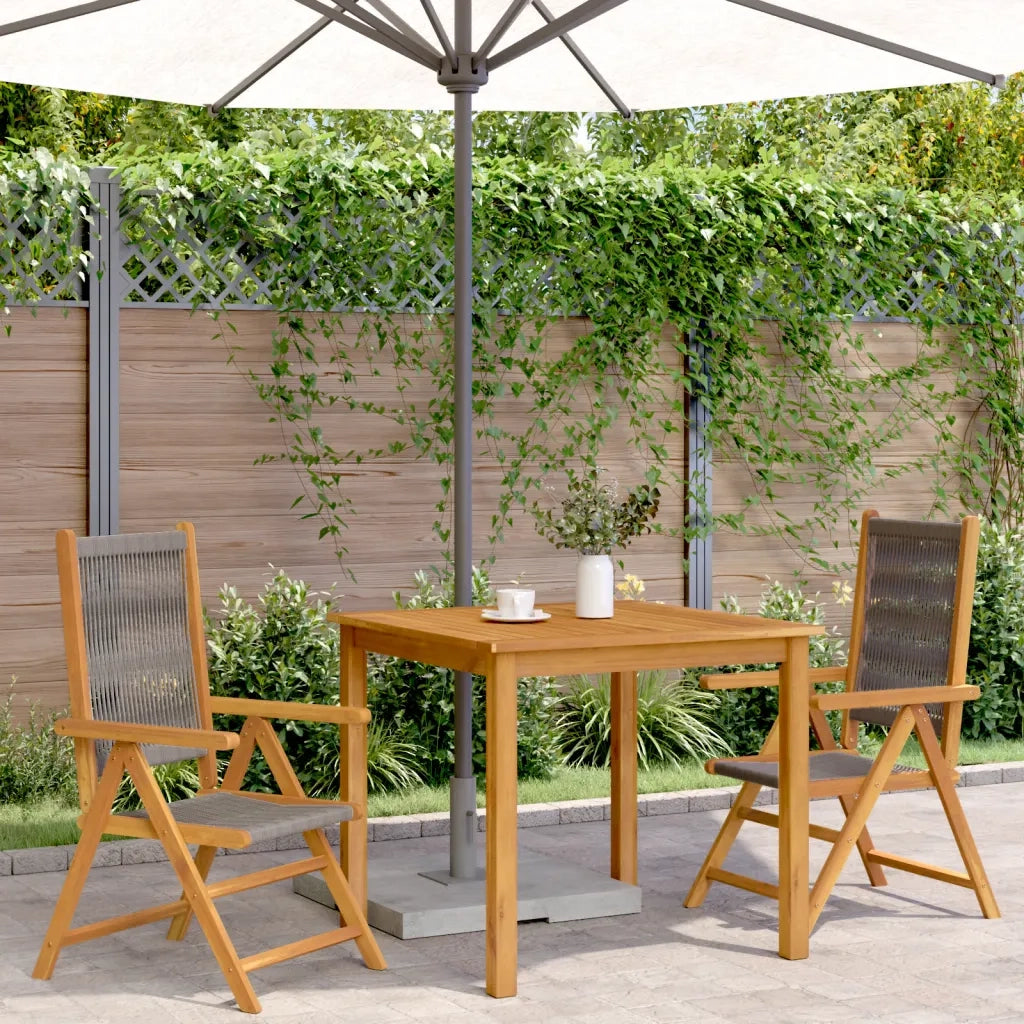 vidaXL Sedie Giardino 2pz Grigie Legno Massello Acacia e Polipropilene