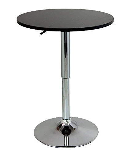 Tavolo alto in MDF e acciaio cromato regolabile in altezza nero 19_0000376