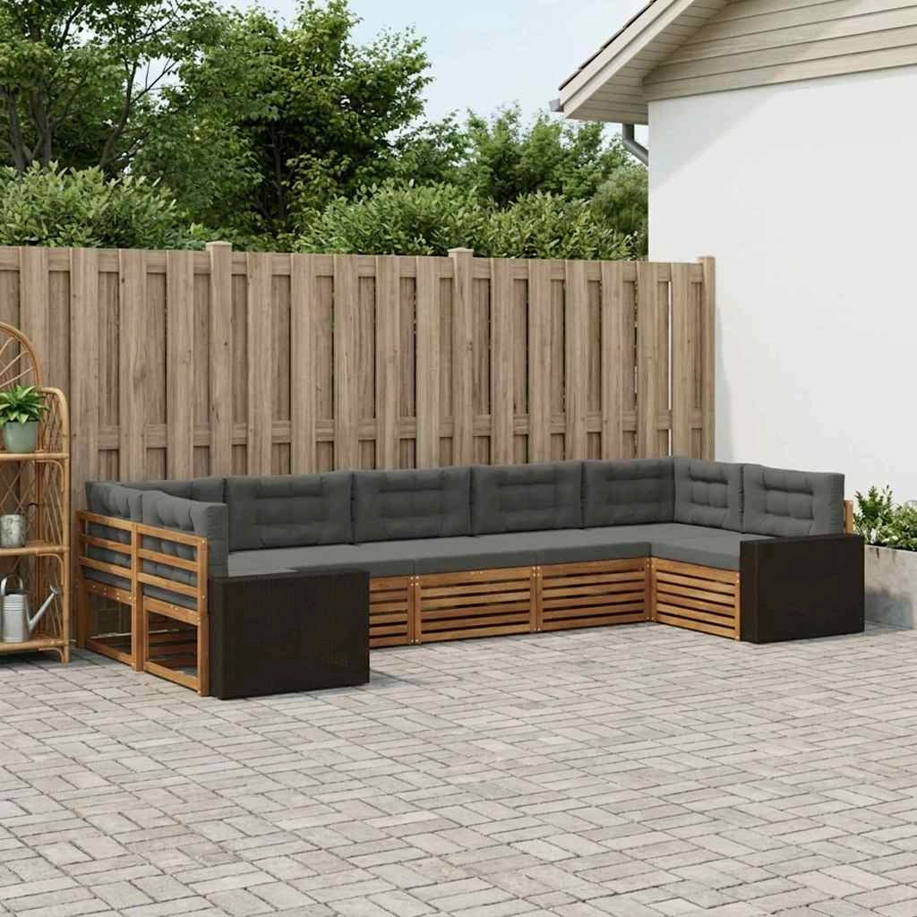 Set di divani da esterno 7 pz Naturale e Antracite 3383815