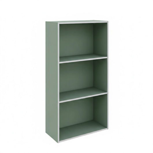 Libreria colonna 2 ripiani design moderno colore verde salvia per soggiorno studio camera dimensioni 50 x 22,8 x 95 cm