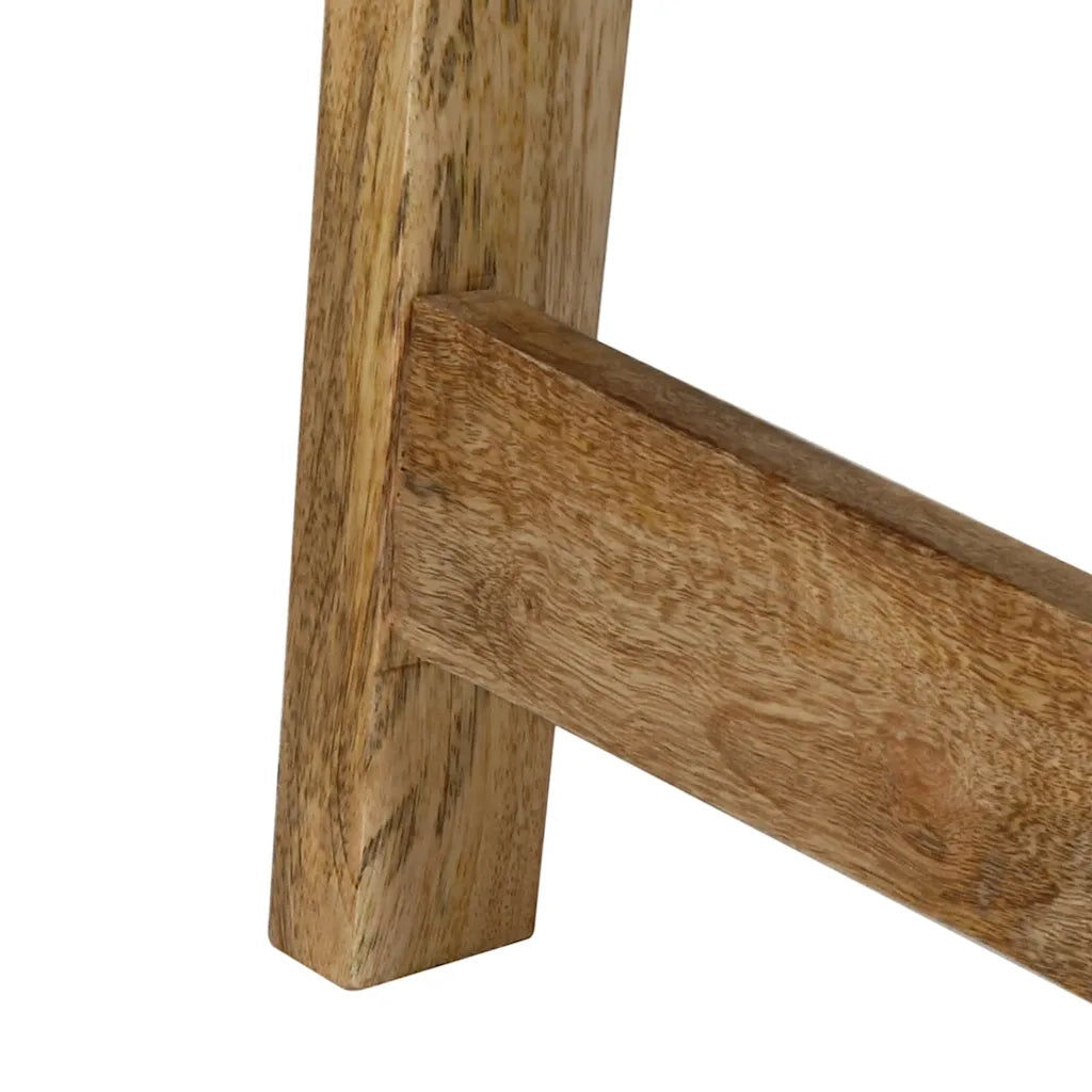 Tavolo Consolle 90x32x75 cm in Legno Massello di Mango Grezzo