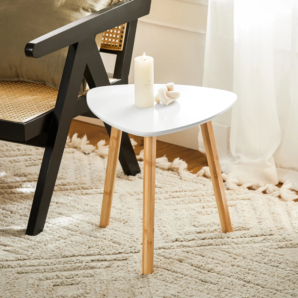 Set Di 2 Tavolini Bassi Da Salotto In Legno Di Bambu Massello E MDF Tavolino Moderno FBT74-HG