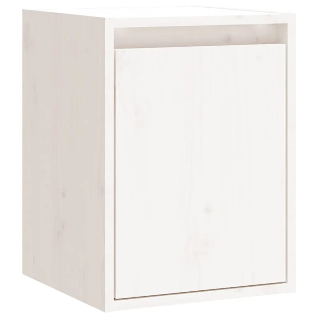 Pensili 2 pz Bianchi 30x30x40 cm in Legno Massello di Pino 813478